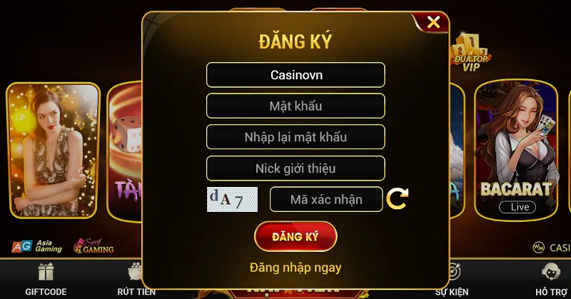 Điền thông tin biểu mẫu đăng ký tài khoản Game69 Club