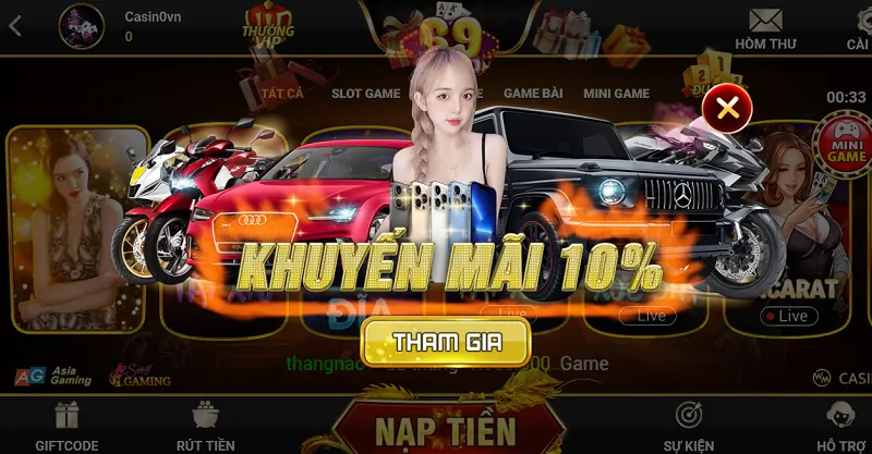 Các chương trình khuyến mãi hấp dẫn tại cổng game Game69 Club