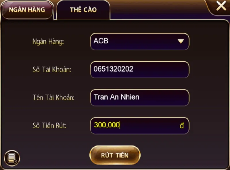 Rút tiền V8 Club