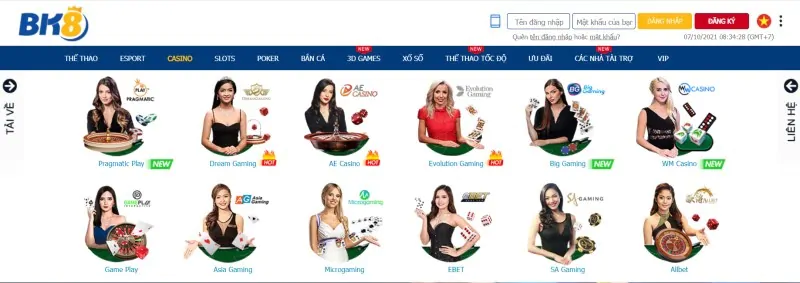 Casino trực tuyến tại BK8