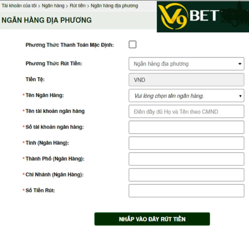 Rút tiền V9Bet