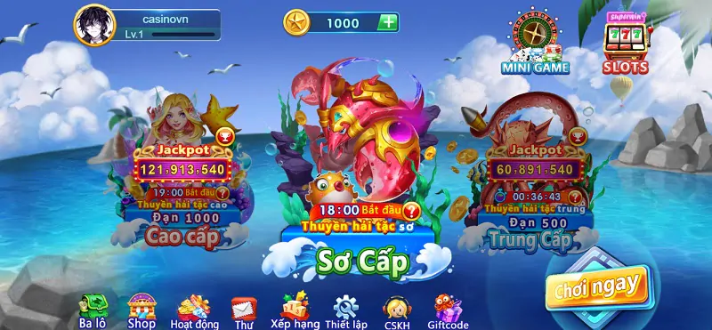 Giao diện cuốn hút của cổng game BanCaH5