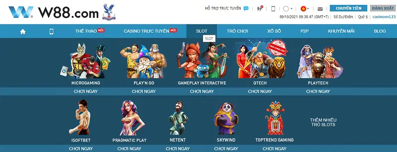 Nhà phát hành Game Slots W88