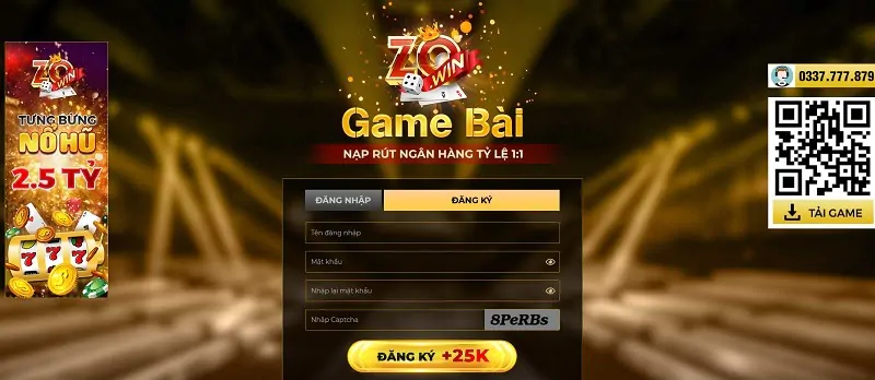 Đăng ký tài khoản nhận giftcode tân thủ tại cổng game Zowin