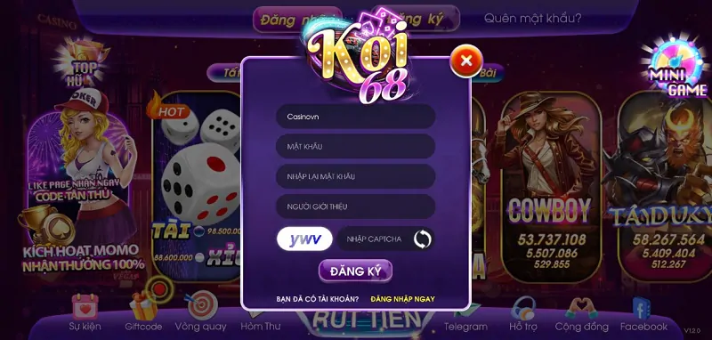 Hướng dẫn đăng ký tài khoản chơi tại cổng game Foi68 Fun