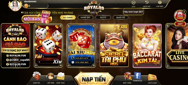 Giao diện thiết kế cẩn thận là điểm gây ấn tượng của cổng game