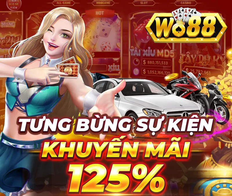 Hưởng ưu đãi 125% giá trị tiền nạp lần đầu khi trở thành hội viên của Wo88